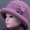 Nuevo Estilo de Gorro Cálido de Invierno para Madres de Mediana Edad y Mayores, Gorro de Lana Engrosado a Prueba de Viento para Señoras Mayores, Gorro de Algodón Tejido para Abuelas