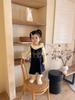 Vestido de Ganchillo con Tirantes Otoño/Invierno para Bebé Niña Cutemily + Suéter con Cuello Volante + Falda Abanico
