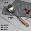 Espessado não-magnético de aço inoxidável espátula colander terno cozinha cabo de madeira grande colander cozinhar pá de cozinha colher atacado