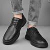 Zapatos de herramientas de talla grande transfronterizos, zapatos de hombre, zapatos de moda de otoño, nuevos zapatos de cuero con suela gruesa y aumento de altura, zapatos casuales de caña baja transpirables para hombre.