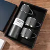 Conjunto de Presente de Caneca Térmica de Negócios de Alta Qualidade, Uma Caneca, Três Tampas, Caneca de Chá de Aço Inoxidável 304, Caneca de Presente para Companheiro de Compra em Grupo
