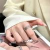 Anillo Dorado de Moda Clásico Elegante de Nicho Anillo Hueco Simple Retro Francés para Dedo Índice de Chica Mismo Estilo para Novia