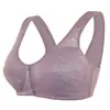 Sujetador Nuevo Jacquard Estilo Chaleco de Algodón Suave con Hebilla Delantera para Mujeres de Mediana Edad y Mayores de Talla Grande Sin Aros con Tirantes Anchos