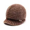 Chapéus de Inverno para Mulheres, Novos Chapéus de Lã Versáteis, Chapéus de Tricô para Mães de Meia-Idade e Idosas, Chapéus Quentes Espessos de Veludo para Mulheres