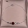 Pulseira de Topázio Roxo e Granate Verde em Pó Prata S925 Conjunto Moda Simples OL Pequeno Fresco Cor Exquisita Tesouro Joia de Mão
