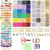 Pulseira Ajustável de Corda Estilo Boêmio para Adolescentes Contas de Argila Colorida Alfabeto Inglês Pulseira de Amizade swiftie