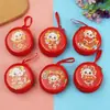 Porta-moedas Criativo de Natal Lata Quadrada com Zíper Bolsa para Moedas Chaves Fones de Ouvido Organizador de Cabos de Dados Caixa de Armazenamento