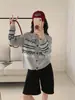 Cardigan Jacquard Tricô Fair Isle Color Block Vintage Novo Outono/Inverno 2026 com Design Casual Estiloso para Mulheres