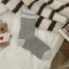 Calcetines Gruesos Cálidos de Lana para Niñas, Calcetines de Algodón de Caña Media con un Toque Femenino, Calcetines Rayados Gruesos Cálidos de Invierno para Mujeres