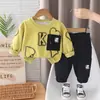 Traje para Niños 2026 Nuevo Estilo Primavera y Otoño Versión Coreana Elegante Infantil Otoño Sudadera Casual Manga Larga Conjunto de Dos Piezas