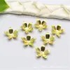 Accesorios de joyería DIY, sombrero de flor de cinco pétalos de cobre puro, flor hecha a mano con cuentas, accesorios de tocado antiguos