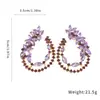 Brincos redondos geométricos europeus e americanos de moda transfronteiriça cravejados com diamantes, elegantes e sofisticados, brincos statement versáteis e únicos