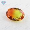 Gema Huagang en forma de huevo, turmalina sintética, piedra desnuda, venta al por mayor, diamante artificial ovalado con gradiente amarillo dorado.