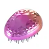 Popular Transfronterizo Electrochapado Dos Tonos Serie Diamante Peine Huevo Masaje Antinudos Moda Cáscara de Huevo Peine Alisado de Cabello Peine Portátil