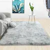 Tapete de lã longa tingida com veludo pvvelvet simples e transfronteiriço, tapete de cor gradiente, mesa de centro, sala de estar, quarto, tapete de chão, entrega de uma peça