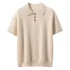 Nuevo Estilo Otoño/Invierno Cuello Polo Mujer Tejido 100% Cachemira Pura Manga Corta Transpirable Casual Elegante Sencillo Camiseta