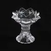 Candelabro Alto para Adorar Lámpara de Buda Portavelas de Mantequilla Base de Vela para el Hogar Flor de Loto de Cristal Suministros Budistas de Vidrio