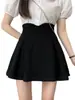 Falda Negra Mujer Otoño Nueva Falda de Cintura Alta Diseño para Mujer Gordita Sentido del Diseño Nicho Falda Plisada Falda de Línea A Delgado