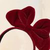 Diadema con lazo de terciopelo dulce, elegante accesorio para el cabello, diadema roja navideña, banda para el cabello de Año Nuevo, lindas diademas al por mayor