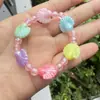 Pulsera para Niñas Colorida Color AB Lindas Cuentas Acrílicas Cuentas de Colores Pulsera de Corazón Pulsera de Flor