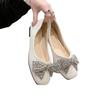 Sapatilhas Femininas de Bico Quadrado Verão 2026 Novo Estilo Mocassins de Salto Baixo Couro Macio Sapatos Modernos Versáteis Gentis
