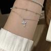 Pulsera Explosiva Europea y Americana de Doble Capa Cruzada Moda de Lujo Ligero Diseño con Circonitas Incrustadas Moda Versátil de Alta Gama