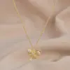 Cadena para Clavícula Elegante con Circonita Microincrustada y Baño de Oro Real, Diseño de Nicho Femenino, Collar de Lazo, Cadena para Cuello de Celebridad Cibernética Personalizada