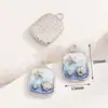 Monet Estilo Medieval Francés Retro Estilo Pintura al Óleo Aleación Metálica Oro de 18K Colgante Dorado Blanco Accesorios para Manualidades
