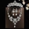 Traje de noiva Super fada conjunto de três peças colar brincos coroa adorno de cabeça acessórios de casamento coroa de aniversário acessórios de cabelo femininos
