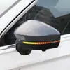Adecuado para 17-23 Volkswagen Tiguan L Cubierta de Espejo Retrovisor Trasero Carcasa de Espejo Retrovisor Espejo con Patrón de Fibra de Carbono