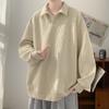 Suéter con solapa para hombre Marca de moda Primavera y Otoño para hombre Camisa Polo de manga larga pesada talla grande Nuevo Abrigo de Primavera Casual Camiseta