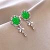 Pendientes de mariposa con colgante de diamante y destello esmeralda, elegantes y lujosos pendientes con borlas, 2024, nuevos pendientes vintage para mujer.