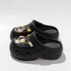 Zapatos Transpirables con Agujeros para Mujer Ropa Exterior 2024 Verano Eva Dung Sense Plataforma Sandalias de Playa Antiolor con Aumento de Altura Chanclas con Agujeros