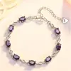 Venta caliente pulsera suave de amor puro moda creativa pulsera de amatista estilo coreano europeo y americano pulsera de diamante púrpura collar joyería