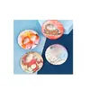 Lata de hojalata yum personalizado animación bidimensional periférico doble flash insignia artesanal personalizado insignia redonda de hojalata