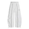 Calça Cargo Paratrooper Esportiva Listrada Plissada Estilo Retrô Americano para Homens e Mulheres, Calça Casual Solta de Perna Larga Scimitar para Primavera e Outono