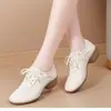 Coleção Outono 2026: Mocassins Femininos Planos, de Salto Baixo e Salto Grosso com Corte em V Profundo e Design de Cadarço, Casuais e Versáteis para Estudantes