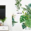 Planta tropical nórdica Monstera, idílica, fresca y verde, decoración del hogar, pegatinas autoadhesivas de pared MG9039
