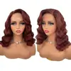 Venta caliente transfronteriza peluca de encaje frontal ondulada cobertura completa de la cabeza 13*4 encaje moda venta caliente peluca rojo marrón