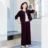 Elegante conjunto de jaqueta jeans estilo mãe para mulheres, meia-idade e idosos, conjunto fino de duas peças da moda para primavera e outono, estiloso e nobre para primavera e outono