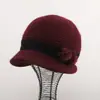 Chapéu de pele de coelho de inverno para mães, mulheres e avós, gorro de tricô com forro de fleece para aquecimento no inverno, gorro de tricô grosso para pessoas de meia-idade e idosos