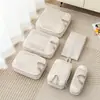 Set de cinco piezas de malla de bolsas de almacenamiento de viaje compresibles, organizador de equipaje, bolsa portátil para empacar ropa para viajes de negocios y viajes