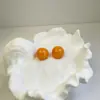 Joyas Lingge Estilo Vacacional Europeo y Americano Pendientes de Aro Pequeños Geométricos de Colores Dulces Pendientes de Resina Brillantes Estilo Fresco Ins