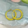 Pendientes de Aro Coloridos Estilo Rosa Liu Yifei para Mujer, Pendientes Sencillos de Verano Estilo Vacaciones, Pendientes Dopamina Estilo Playa para Caras Redondas