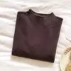 Top interior cálido de invierno engrosado con cuello alto para mujer, pieza única de forro polar imitación visón, suéter de capa base de punto para combinar con un abrigo