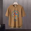 Camiseta de manga corta con estampado de letras de marca de moda de verano para hombre, estilo japonés, informal, holgada, combinable, elegante.