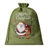 Bolsas de Arpillera Navideñas, Bolsas de Regalo para Fiestas Infantiles, Bolsas de Dulces de Lino con Cordón, Bolsas de Empaque de Regalo de Muñeco de Nieve Navideño