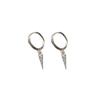 Aretes de Hebilla de Oreja Simples Estilo Japonés-Coreano de Plata Esterlina 925 Versátiles Personalidad Punk Estilo Frío Diamante Geométrico Triángulo