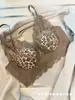 Lencería Francesa de Encaje con Escote en V Profundo y Puro Deseo para Mujeres de Busto Pequeño Push-up Sin Varillas Estampado de Leopardo Sexy Espalda Hermosa Transpirable Sin Costuras Sujetador
