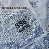 Diamantes Sueltos Ss4 Ab Rhinestones en Forma de Abanico King para Uñas, Rhinestones Super Brillantes en Forma de Abanico, Rhinestones Redondos de Vidrio Iridiscentes Aurora con Base Plana